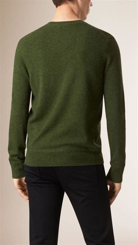 Olive Green Wool And Cashmere Sweater 